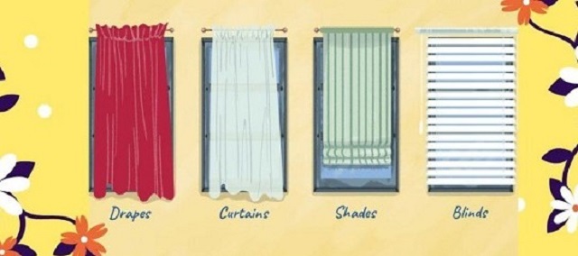 Phân biệt giữa Curtain với Drapes, Shades và Blinds